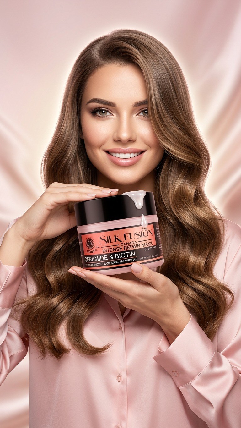 The Intense Repair Mask held open, showing its texture